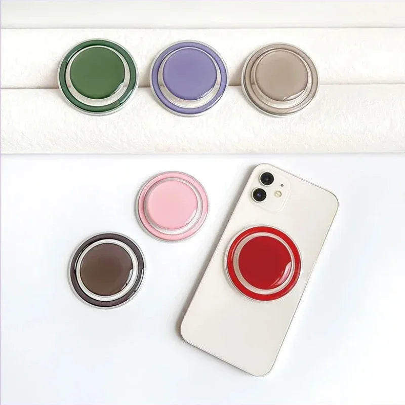 Magnetic Folding Mobile Phone Grip Holder Socket Pocket Support for IPhone 16 15 Samsung Xiaomi Safe Ring Finger Expanding Stand
