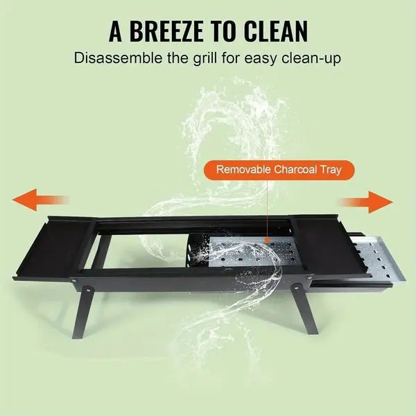 23' Lightweight Charcoal BBQ Grill,  Portable Outdoor Grill