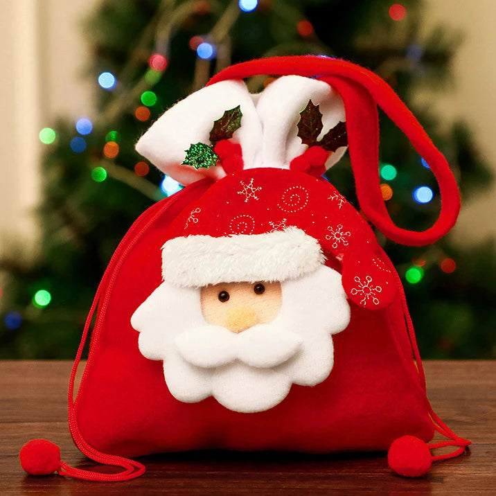 1-20PCS Christmas Tote Bag Snowman Bear Candy Bag Children Gift Bag Storage Bag Christmas Decoration