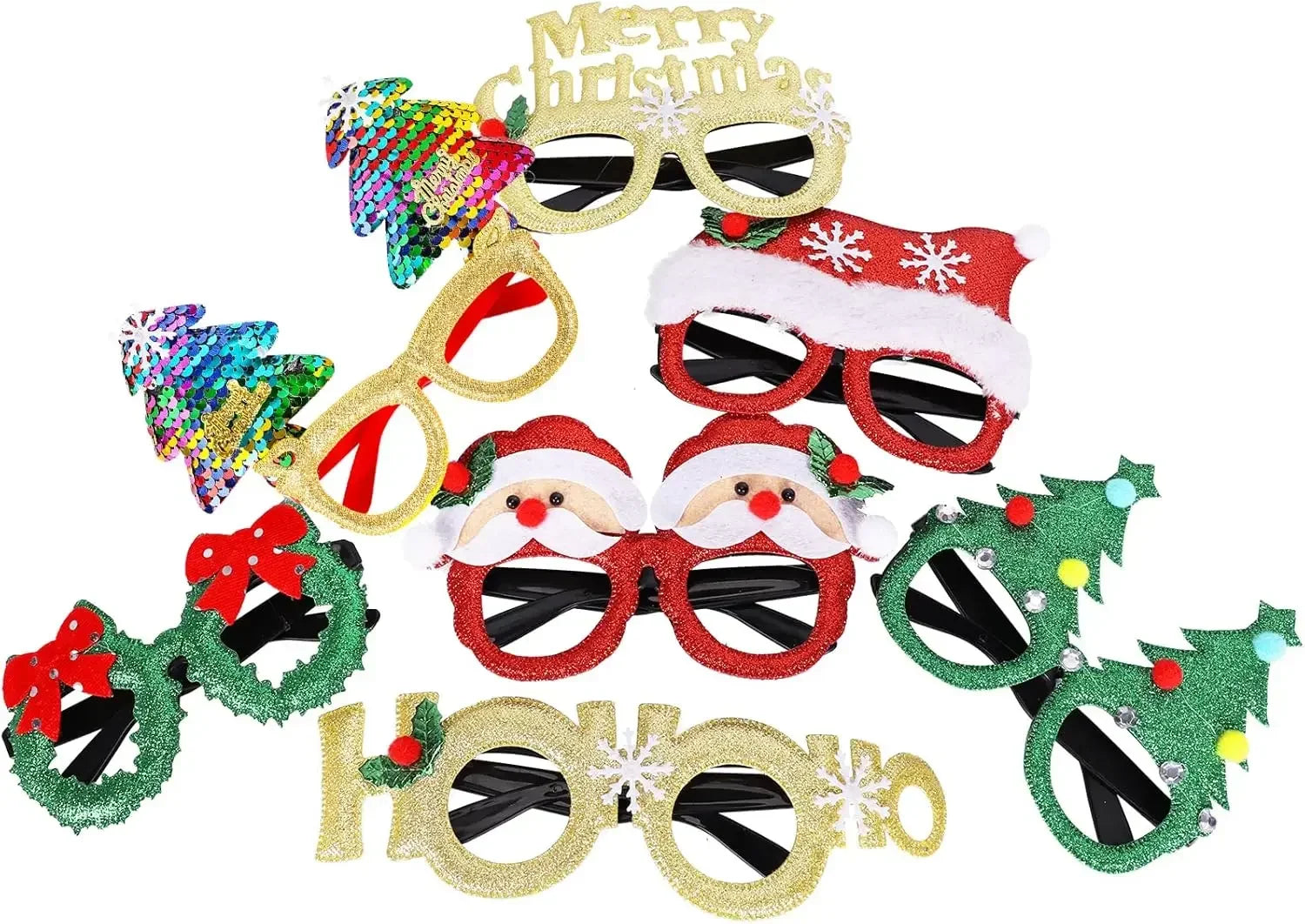 Christmas Glasses Holiday Party Frames Christmas Decoration Accessories Costume Eyeglasses for Christmas Parties Holiday Favors