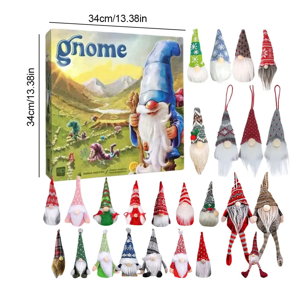 24 Days Christmas Gnome Holidays Advent Calendar Gnome Dolls Plush Toy 2024 Xmas Countdown Calendar New Year Holidays Gifts Box