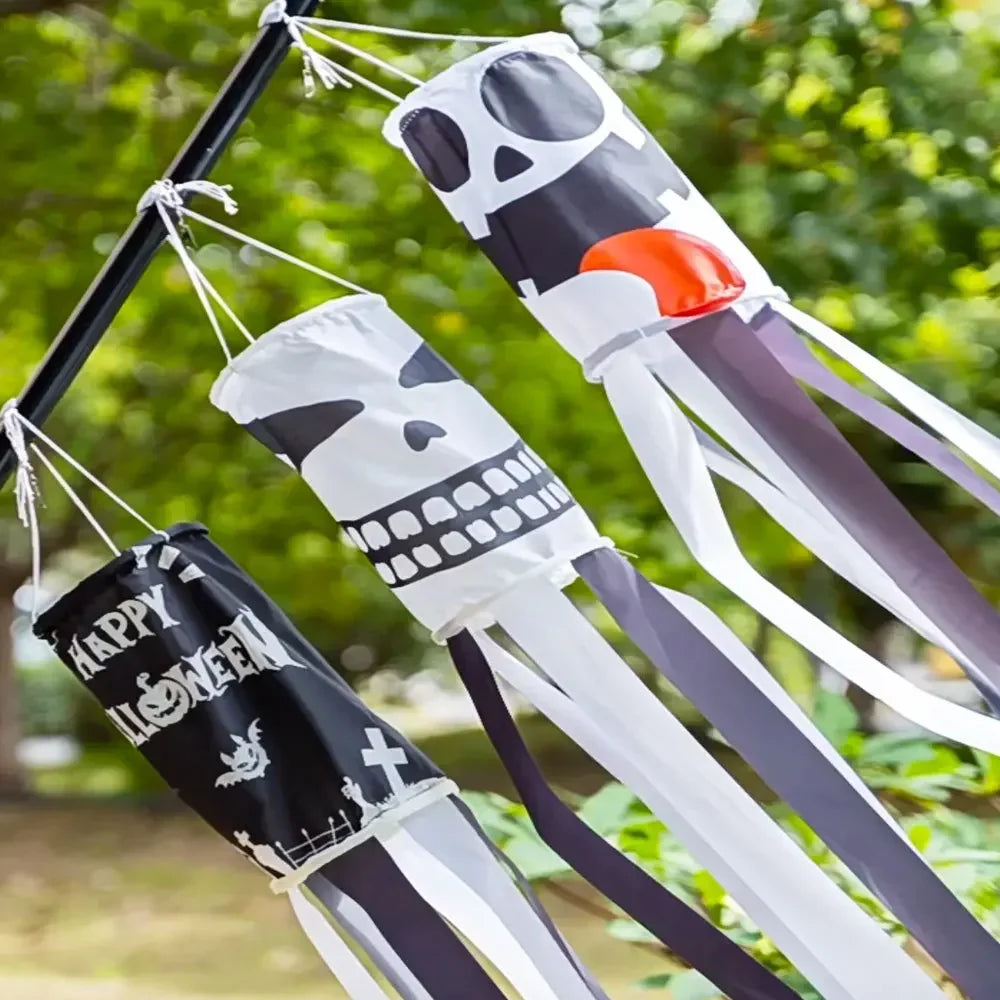 20PCS New Halloween Ghost Windsock Flag Waterproof Ghost Flag Patio Party Decoration Ghost Festival Outdoor Decoration Supplies