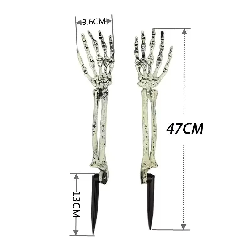 2PC Solar Powered Ghost Hand Ground Plug-in Stake Light Outdoor Waterproof LED Garden Light Horror Decoration Lamp For Halloween