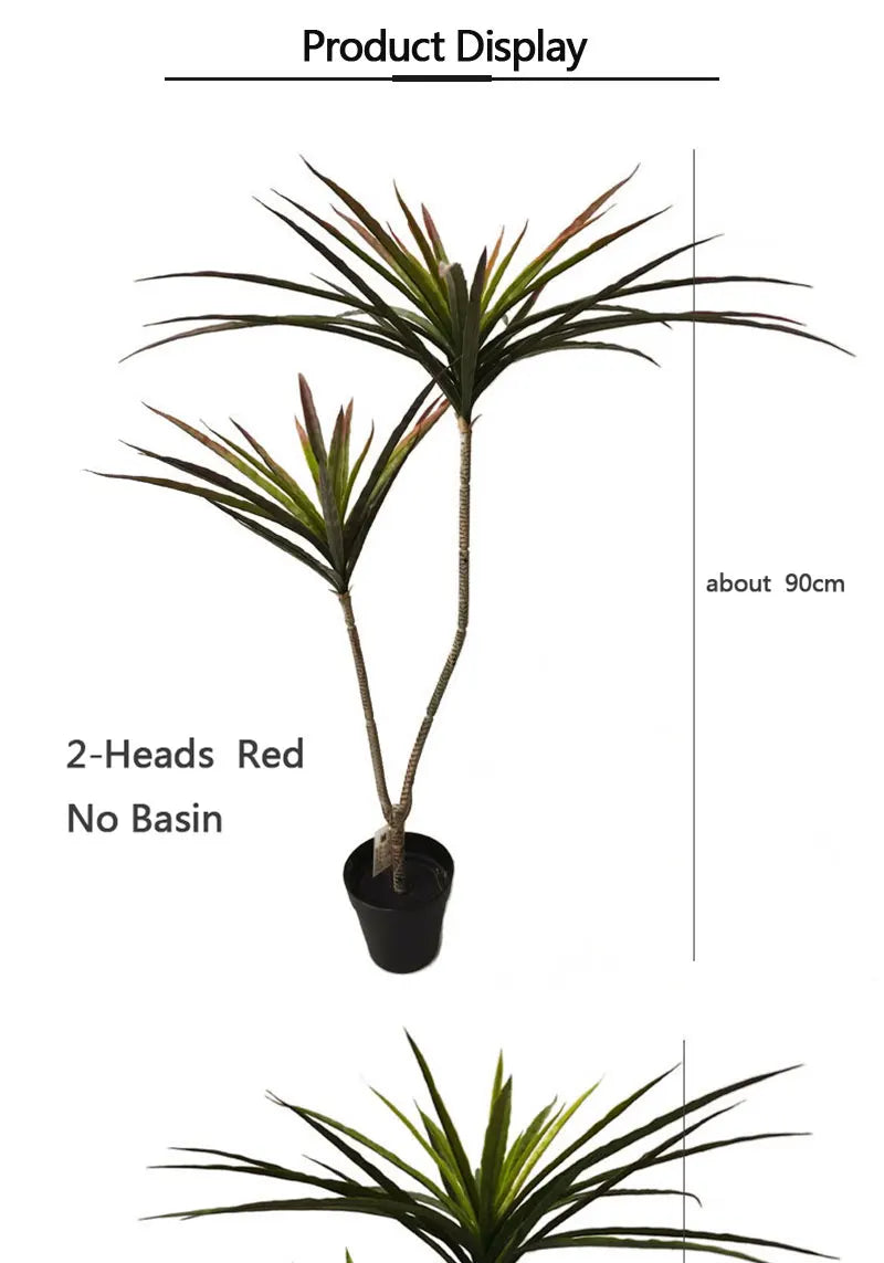 90-120cm Large Artificial Dracaena Plants Tropical Potted Tree Fake Plastic Palm Leaves Cycas Plant For Home Garden Indoor Decor