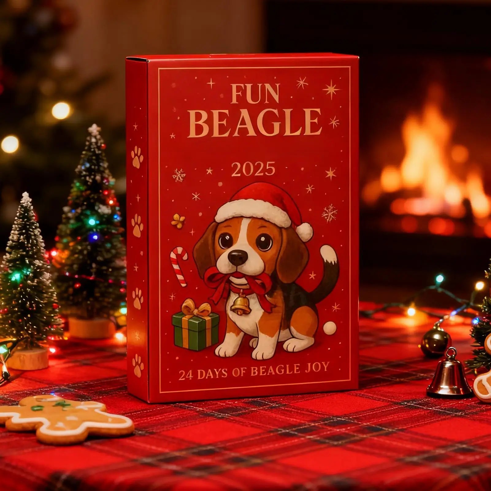 Christmas Advent Calendar 2D Acrylic Beagle Pendant Decor 24 Days Dog Charm Christmas Countdown Calendar for Xmas Tree Decor