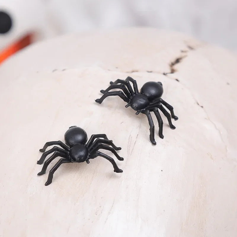 1000/50x Halloween Spider Decoration Small Black Plastic Fake Spiders Haunted House DIY Party Prop Simulation Insects Tricky Toy