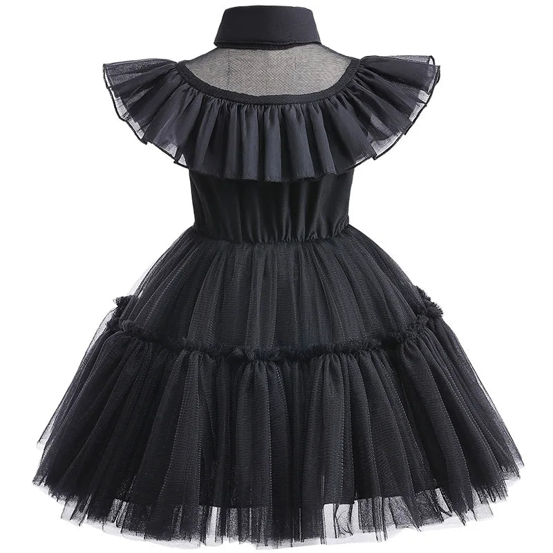1-6 Years Children Dress For Girl Costume 2023 New Vestidos For Kids Birthday Party Dresses Black Halloween Cosplay Costumes