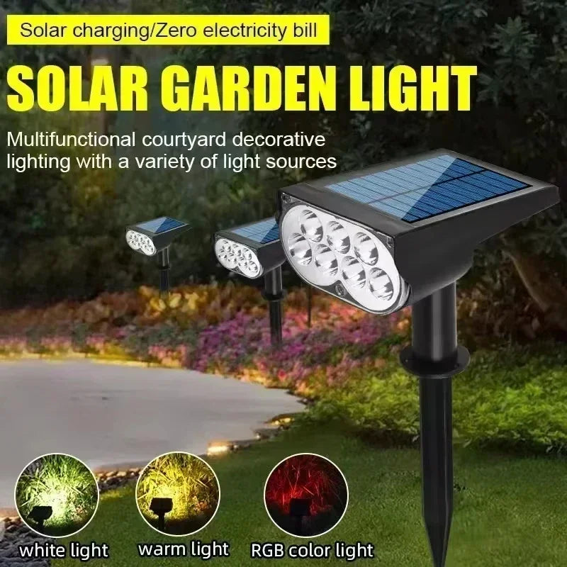 Ultra bright 7LED Solar Light Spotlights Outdoor Landscape Wall Light Waterproof 150° Adjustable Lawn Garden Yard Decor Lighting