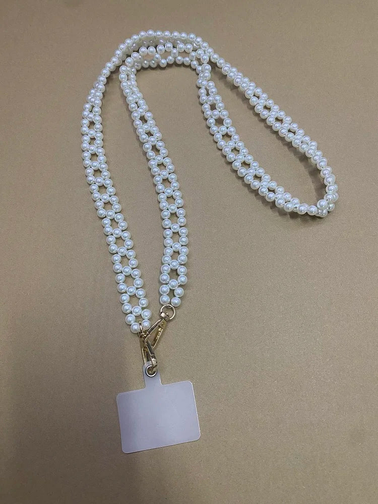 Korean Luxury Mobile Phone Corssbody Lanyard Pearl Bracelets Chain For iPhone 14 15 pro max Samsung Flip 4 S21 s22 S23 Ultra