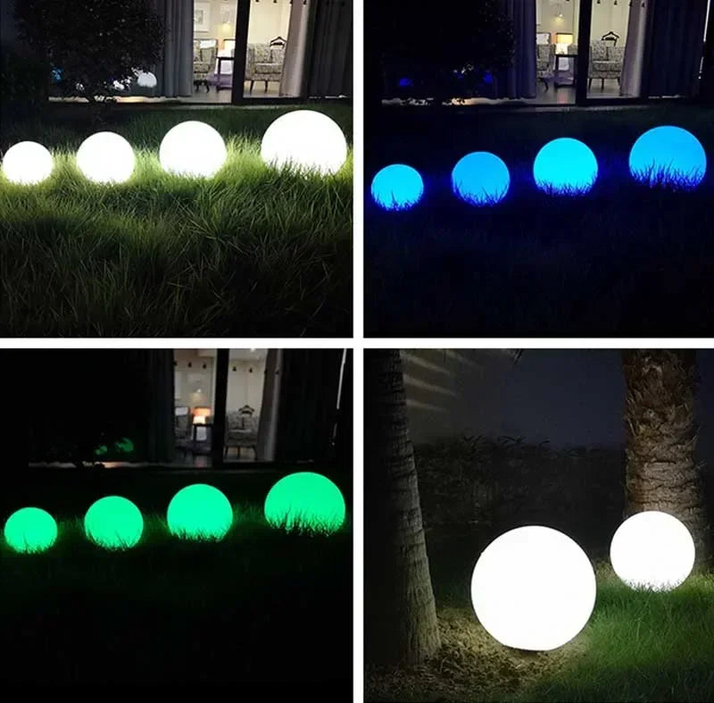 LED Ball Light Solar Lamp Outdoor Lawn Lamp Luminous Ball Pool Bedroom Table Party Garden Lighting Remote Control Waterproof