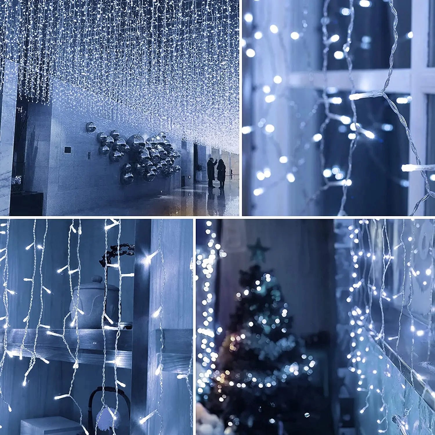 Christmas Decoration 2024/2025 icicle Led Curtain Lights for Outdoor Droop 0.4/0.5/0.6M Christmas Lights for home New Year 2025