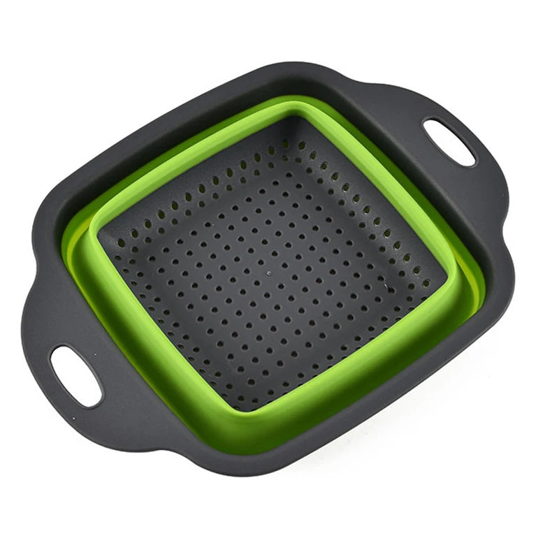 2022 Foldable Vegetable Washing Basket Vegetable Fruit Filter Portable Colander Collapsible Drainer Kitchen Accessories Gadgets