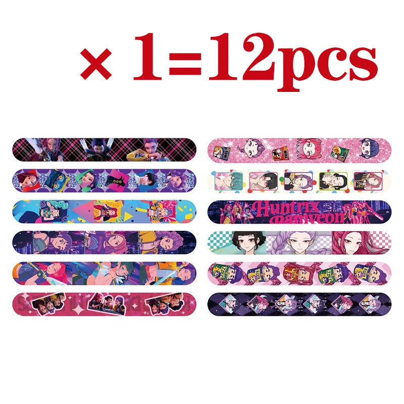 12/24/36/50pcs Kpop Demon Hunters Slap Bracelets Party Favors Snap Bracelets Birthday Party Gifts Play Decoration Christmas Gift