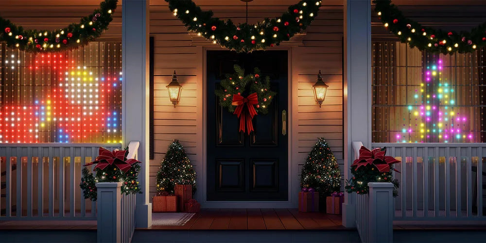 Christmas Light Smart LED Curtain Lights App Control Music Sync DIY Pattern IP67 Waterproof for Indoor Outdoor Party Decor