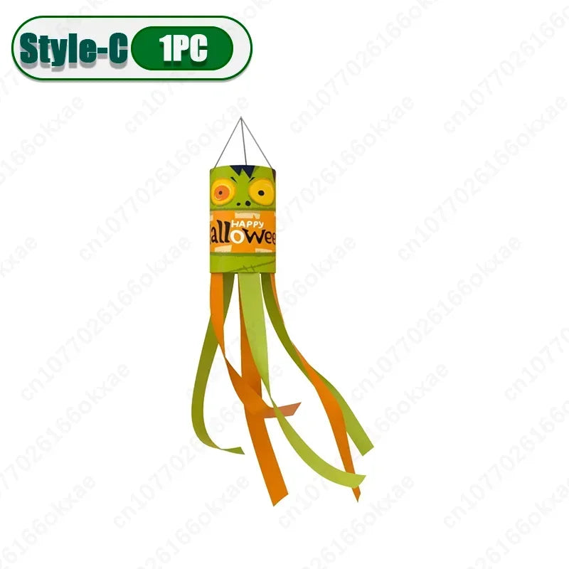 20PCS New Halloween Ghost Windsock Flag Waterproof Ghost Flag Patio Party Decoration Ghost Festival Outdoor Decoration Supplies