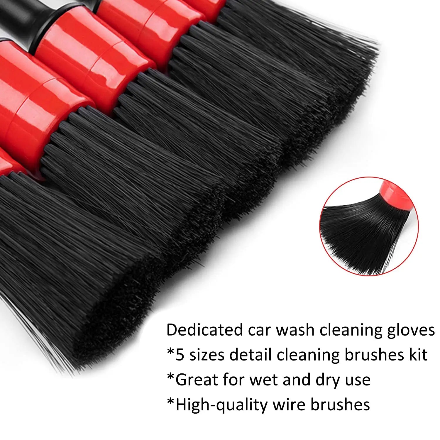 ANBOO 26 Pcs Car Cleaning Brush Detailing Brush Set Drill Brush Attachment for Car Interior Exterior Leather Air Vents Clean