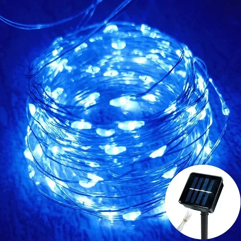 1 Set of Solar Light String OutdoOr Waterproof 8-mode Copper Wire, Fairy Tale Light, Christmas Light, Used for Outdoor Garden