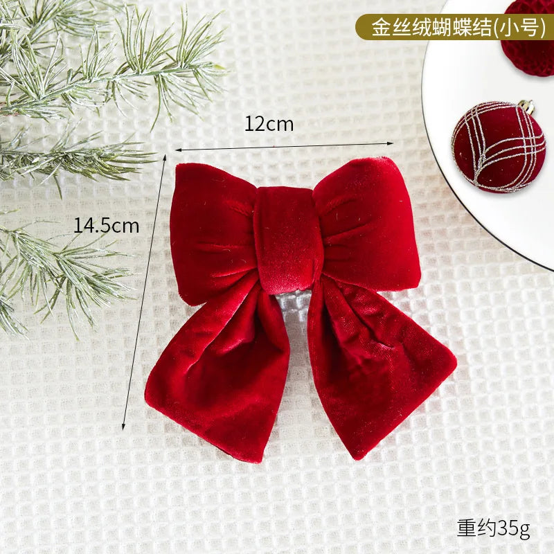 14-37CM Big Red Bow Christmas Decoration Hanging Christmas Tree Pendant for Home Decor New Year Party Supplies Gifts Ornament