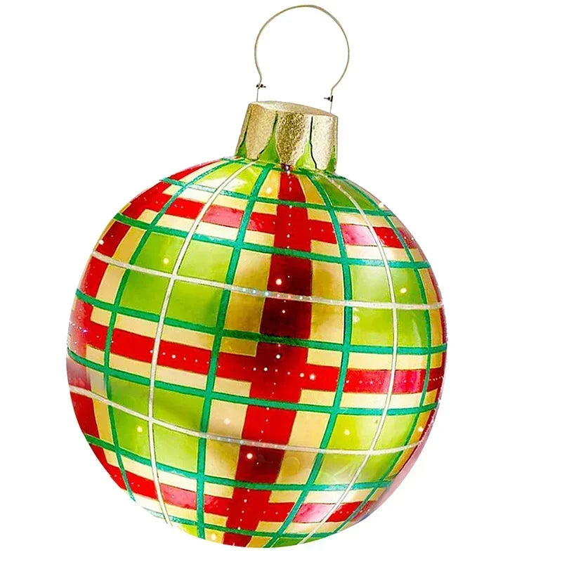 2024 Christmas 60cm Outdoor Inflatable Ball PVC Giant Big Ball Tree Ornament Outdoor Toy Ball Christmas Gift Ornament  2025