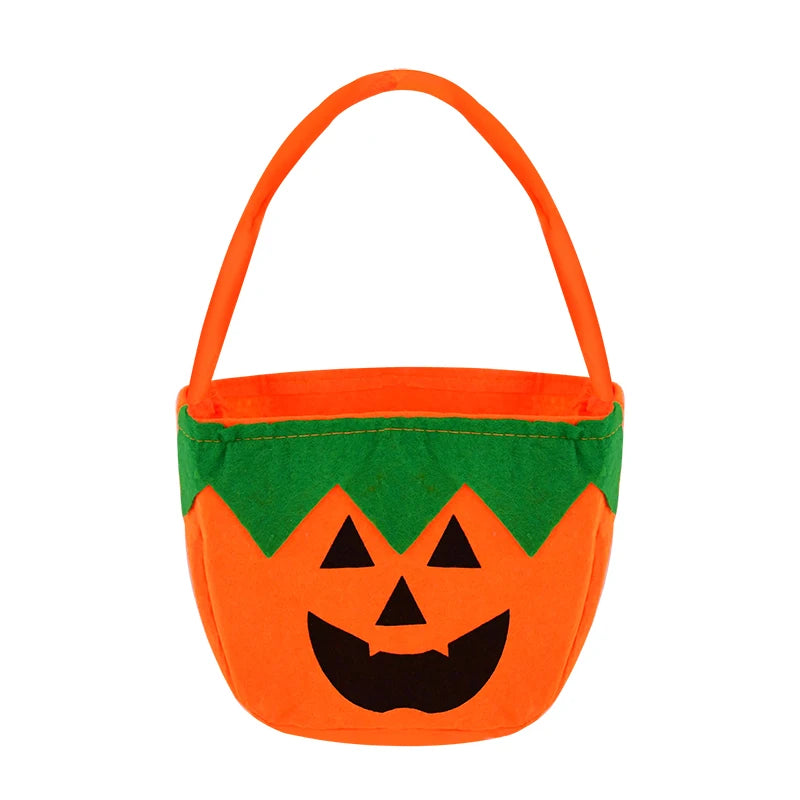 Halloween Pumpkin Candy Gift Bag With Handheld Cloth Pumpkin Cookie Snack Bags Halloween Party Decor Kids Favors Trick Or Treat