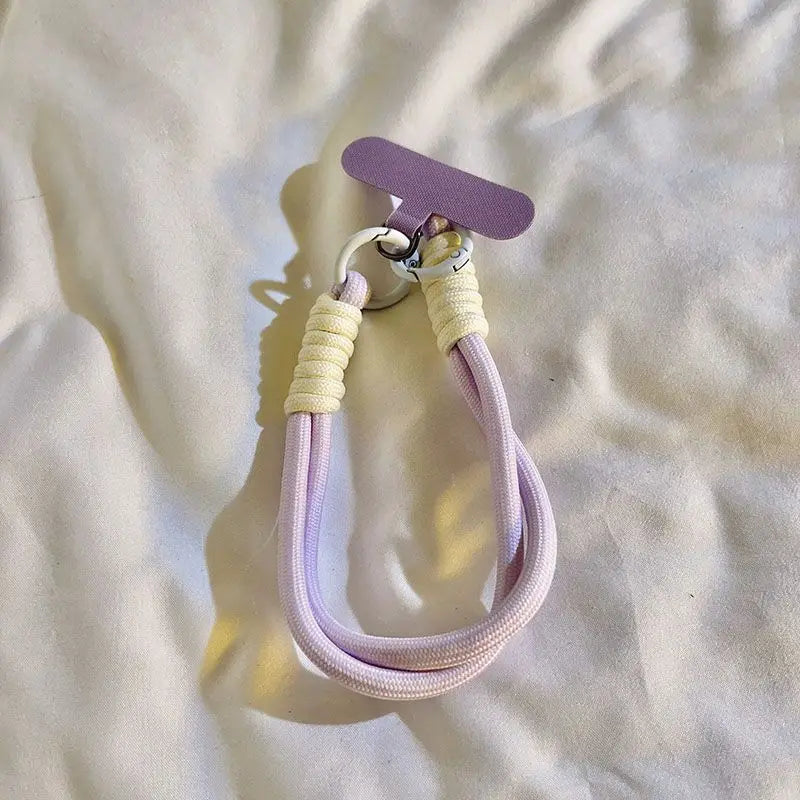 Cute Trendy Pastel Short Phone Case Lanyard Wrist Strap Durable Macaron Color Phone Charm Chain for Women
