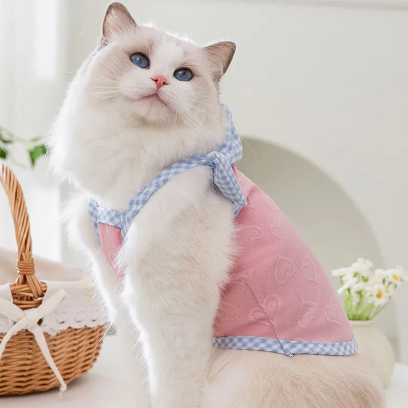 Puppy Summer Clothes Suspender Vest for Small Dogs 2025 Dog Clothing Chihuahua Dog Cooling Vest Love Relief Girls Dog T-Shirt