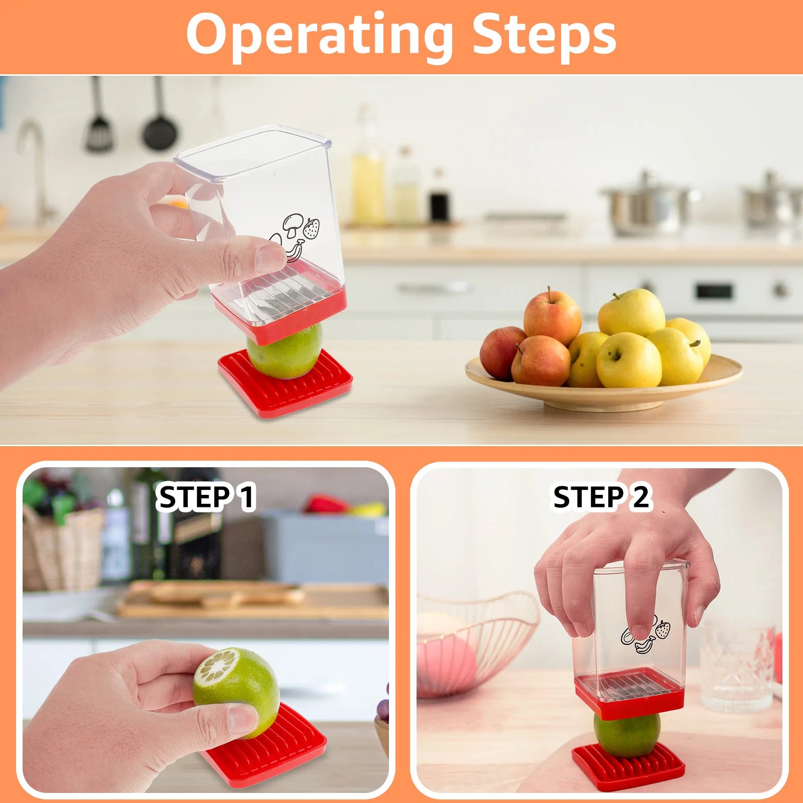 New Fruit Vegetable Speed Slicer with Push Plate Manual Cup Cutter