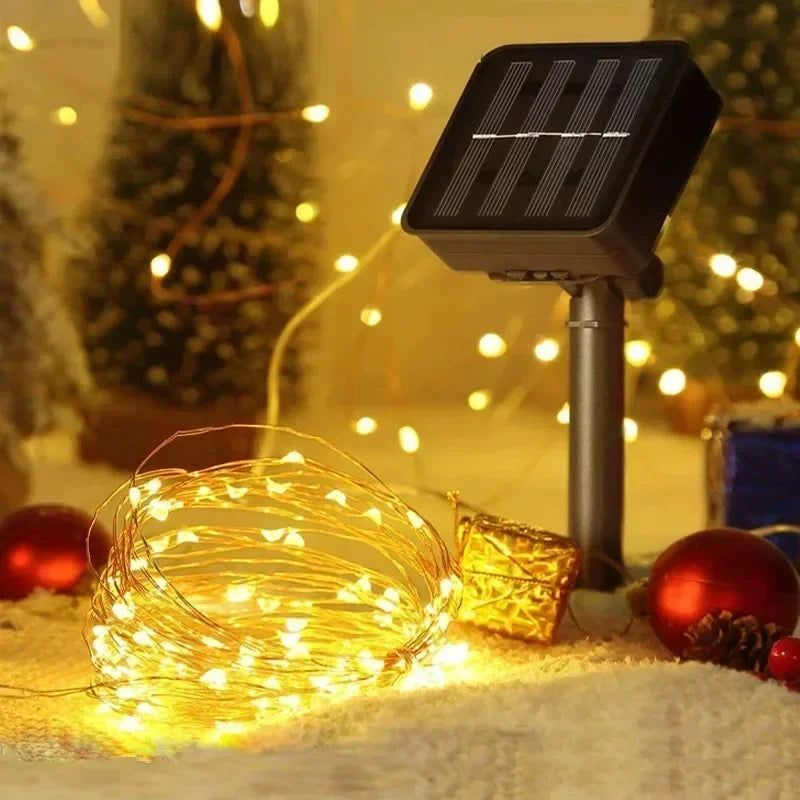 1 Set of Solar Light String OutdoOr Waterproof 8-mode Copper Wire, Fairy Tale Light, Christmas Light, Used for Outdoor Garden