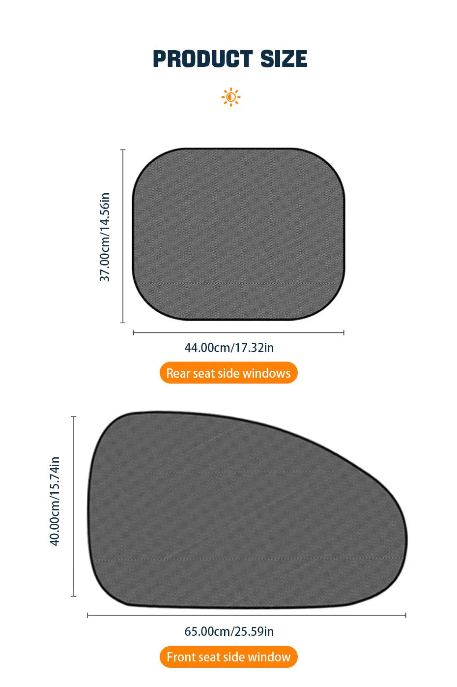 SEAMETAL 2PCS Car Window Sunshade Cover Sun Shield UV Protection Auto Front Rear Black Window Curtain Summer Car Accessories