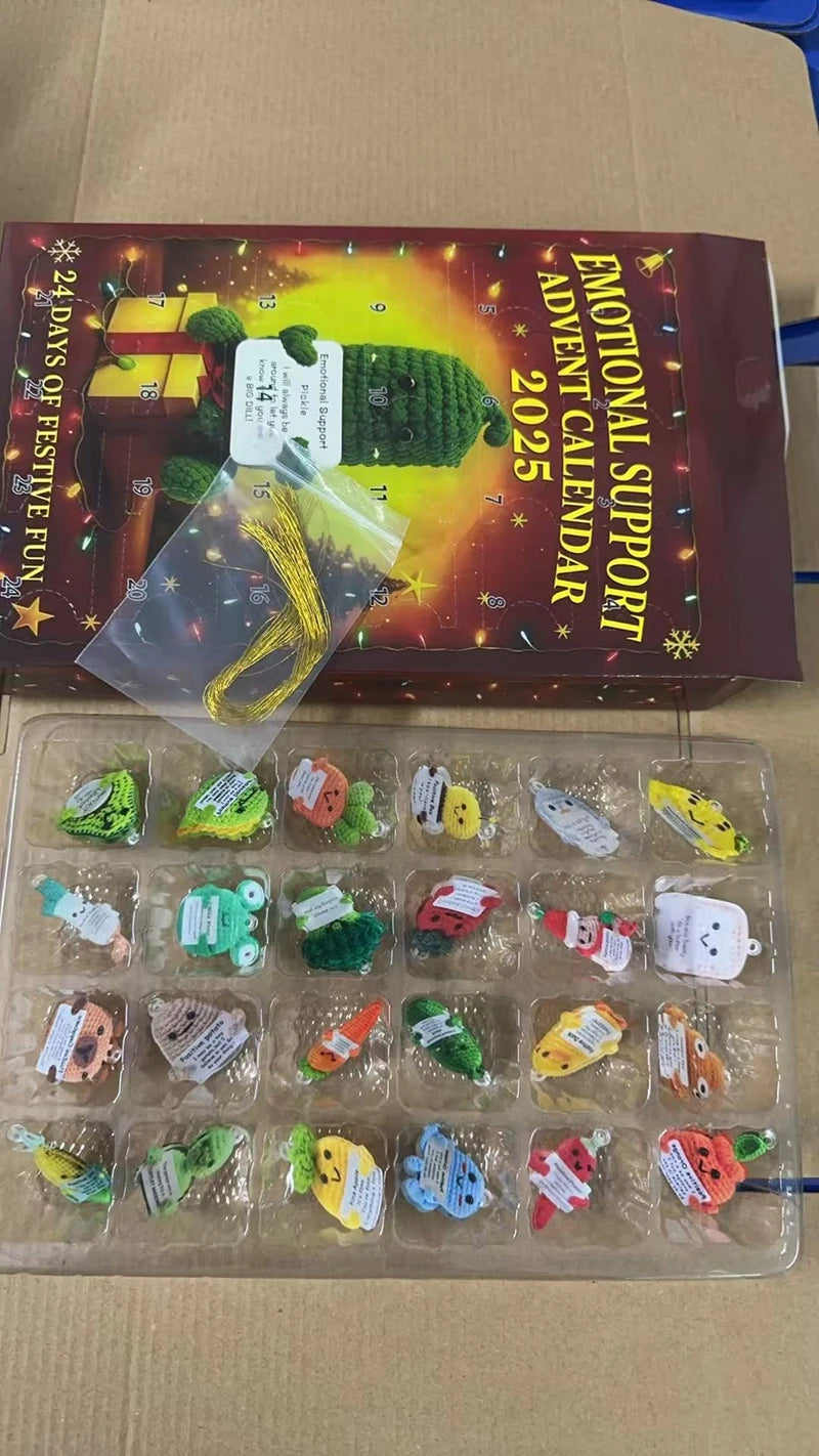 Emotional Support Advent Calendar Acrylic Ornament Birthday Christmas Gift for All Ages 24 Days Countdown Advent Calendar New