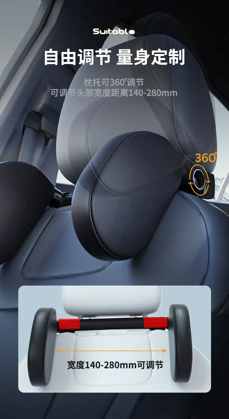 Car Neck Headrest Pillow Cushion Seat Memory Foam Pad Sleep Side Head Telescopic Support on Cervical Spine for Adults Child