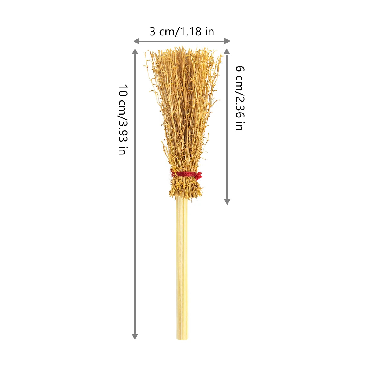 10/20pcs Mini Halloween Witch Broom DIY Hanging Ornaments Artificial Miniature Brooms Halloween Decoration Dollhouse Accessories