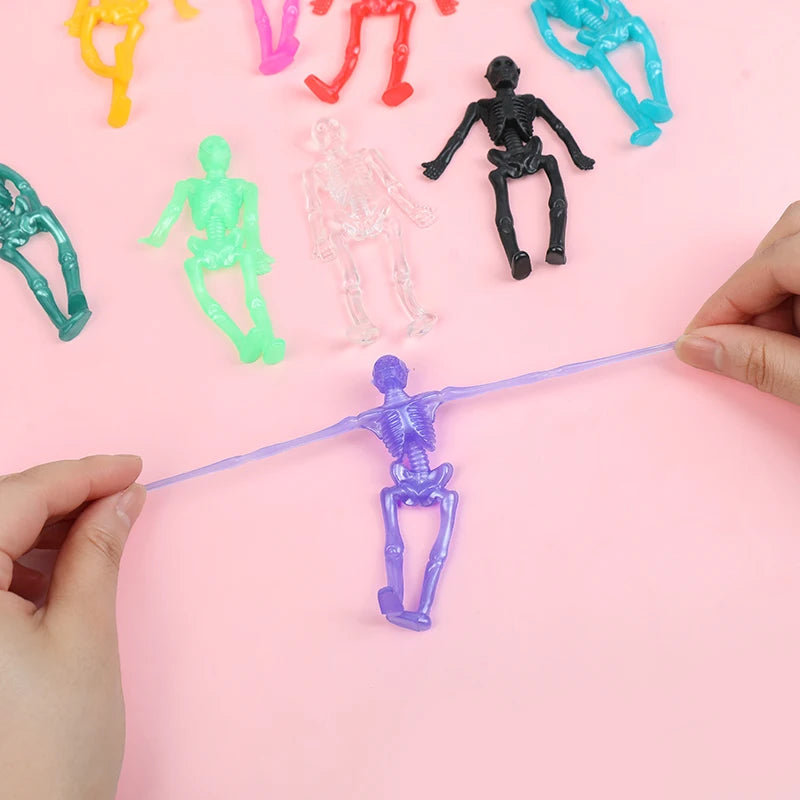 10/20/30pcs Halloween Stretchy Skeleton Trick or Treat Gift Fun Sticky Toy Kids Halloween Party Favors Goody Bag Pinata Fillers