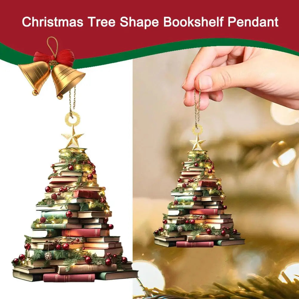 Christmas Ornament Mountain Of Book Christmas Tree Hanging Pendant 2025 Happy New Year Decor 2024 Merry Christmas Decoration