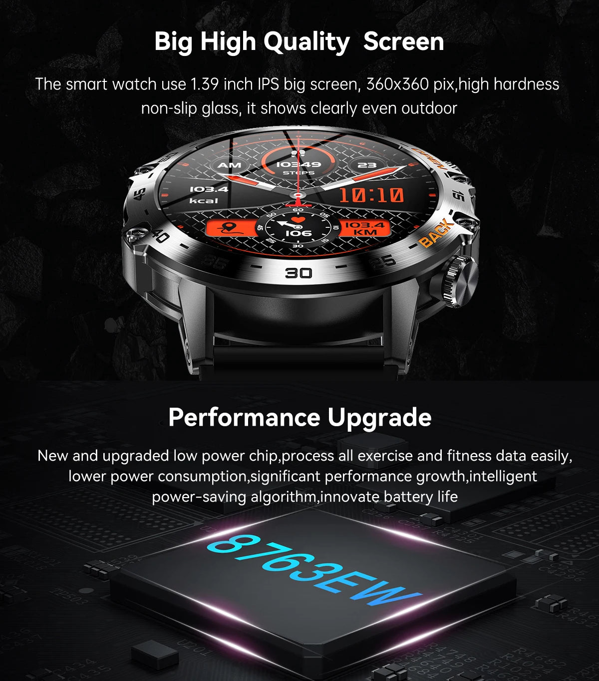 Abelanja Steel 1.39 Bluetooth Call Smart Watch Men Sports Fitness Tracker Watches IP67 Waterproof Smartwatch for Android IOS K52