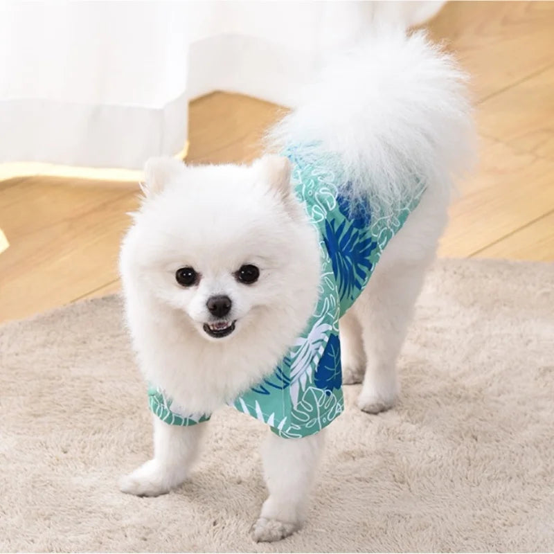 Summer Dog Clothes Hawaiian Style Pet Beach Dog Shirts Fashion Puppy Vest Coconut Print Cat Shirt Chihuahua Yorkies Pet Clothes