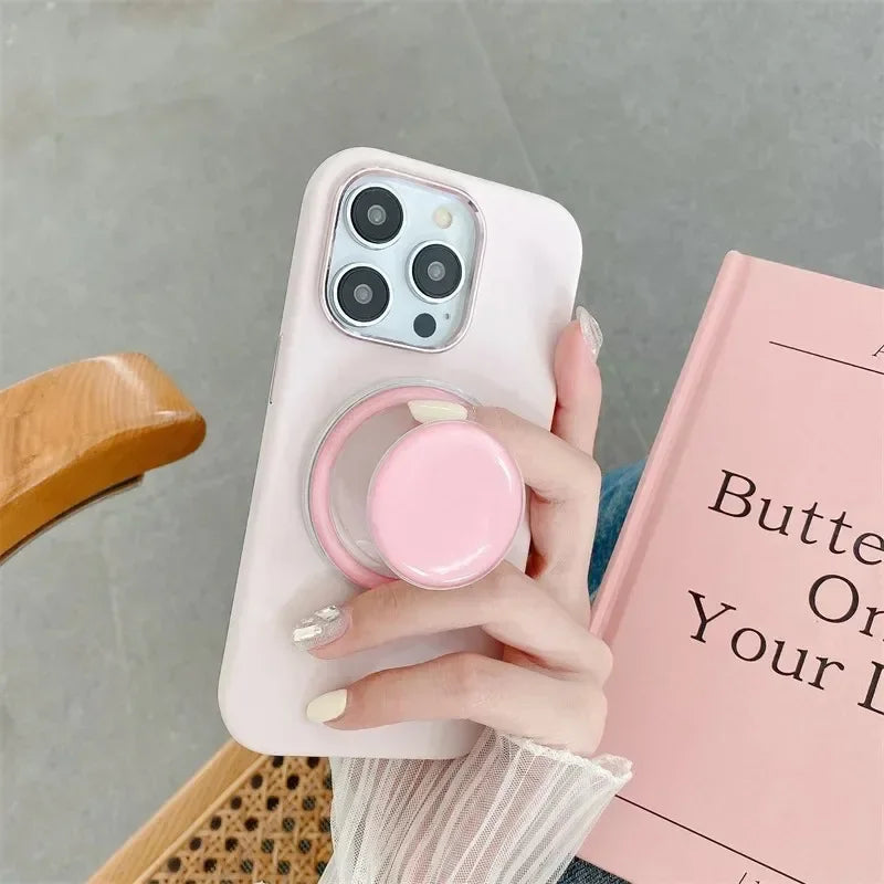 Magnetic Folding Mobile Phone Grip Holder Socket Pocket Support for IPhone 16 15 Samsung Xiaomi Safe Ring Finger Expanding Stand