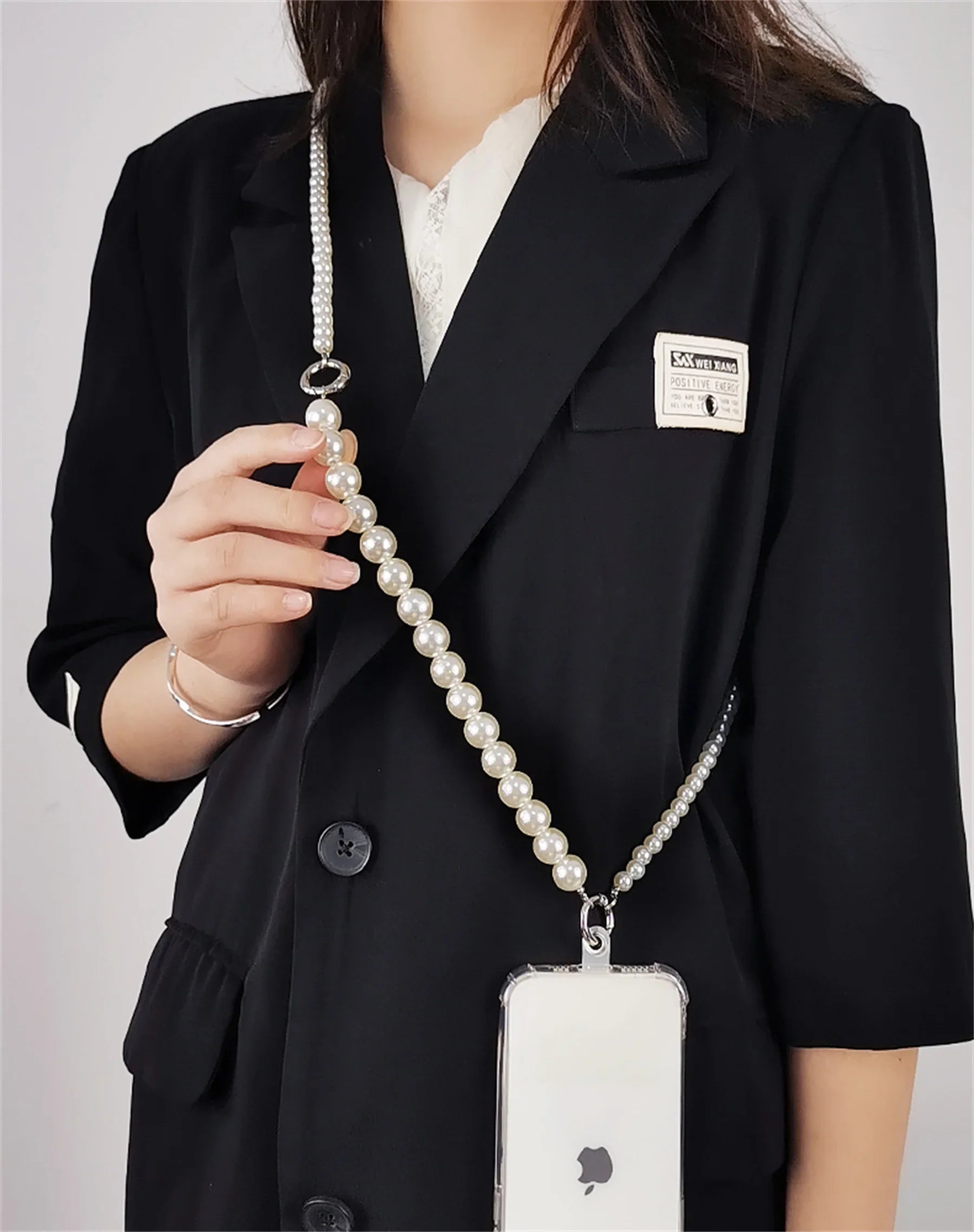 Korean Luxury Mobile Phone Corssbody Lanyard Pearl Bracelets Chain For iPhone 14 15 pro max Samsung Flip 4 S21 s22 S23 Ultra