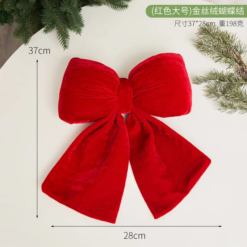 14-37CM Big Red Bow Christmas Decoration Hanging Christmas Tree Pendant for Home Decor New Year Party Supplies Gifts Ornament