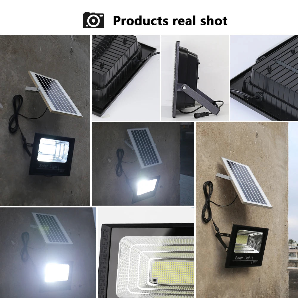 Outdoor Solar Lamps LED Lights Garden Lighting Floodlight IP67 Waterproof Stairs Wall Solar Light Dimming remote Control 3 model
