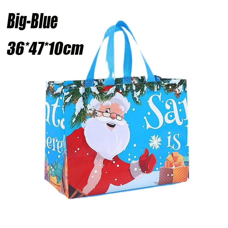 Christmas Gift Bags Santa Elk Snowflake Tote Bag Children's Gift Bags Thickened Non-woven Waterproof Bag Christmas Decoration