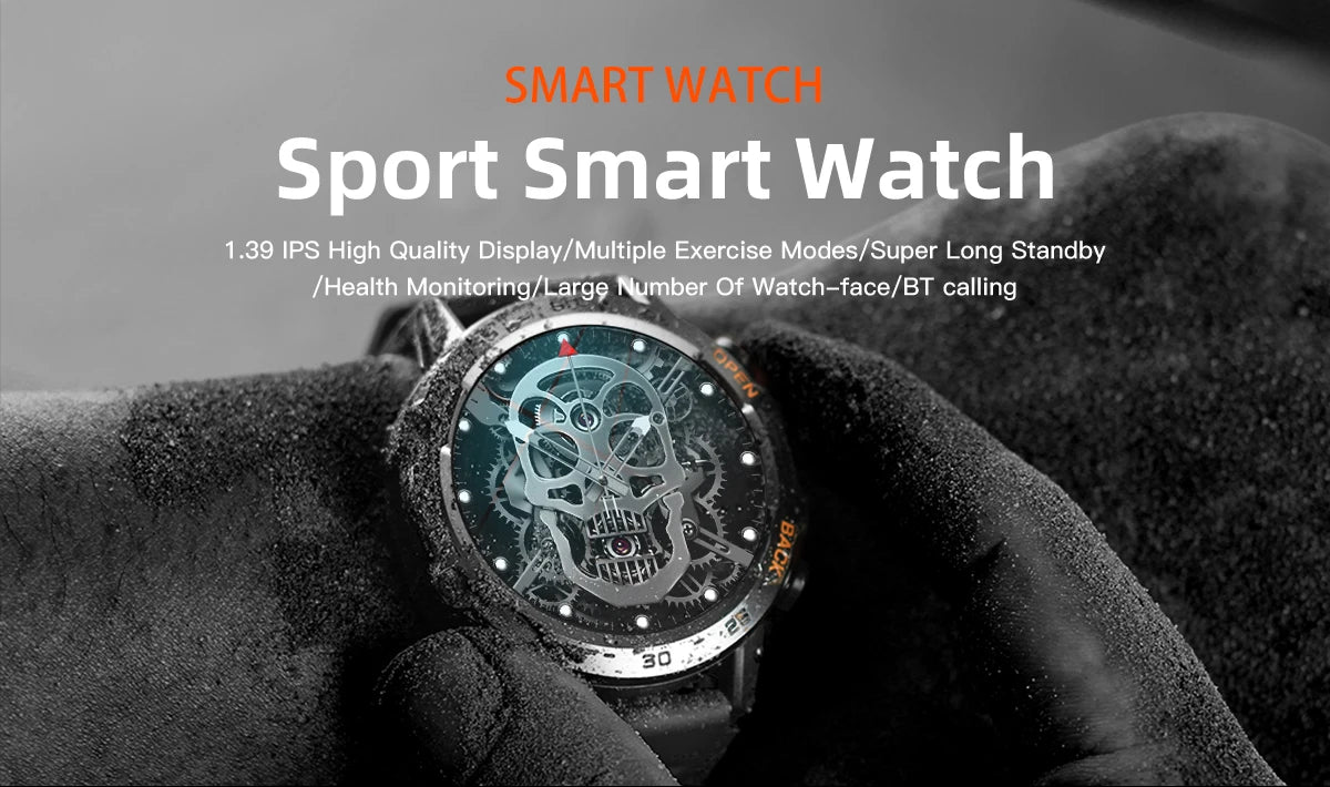 Abelanja Steel 1.39 Bluetooth Call Smart Watch Men Sports Fitness Tracker Watches IP67 Waterproof Smartwatch for Android IOS K52