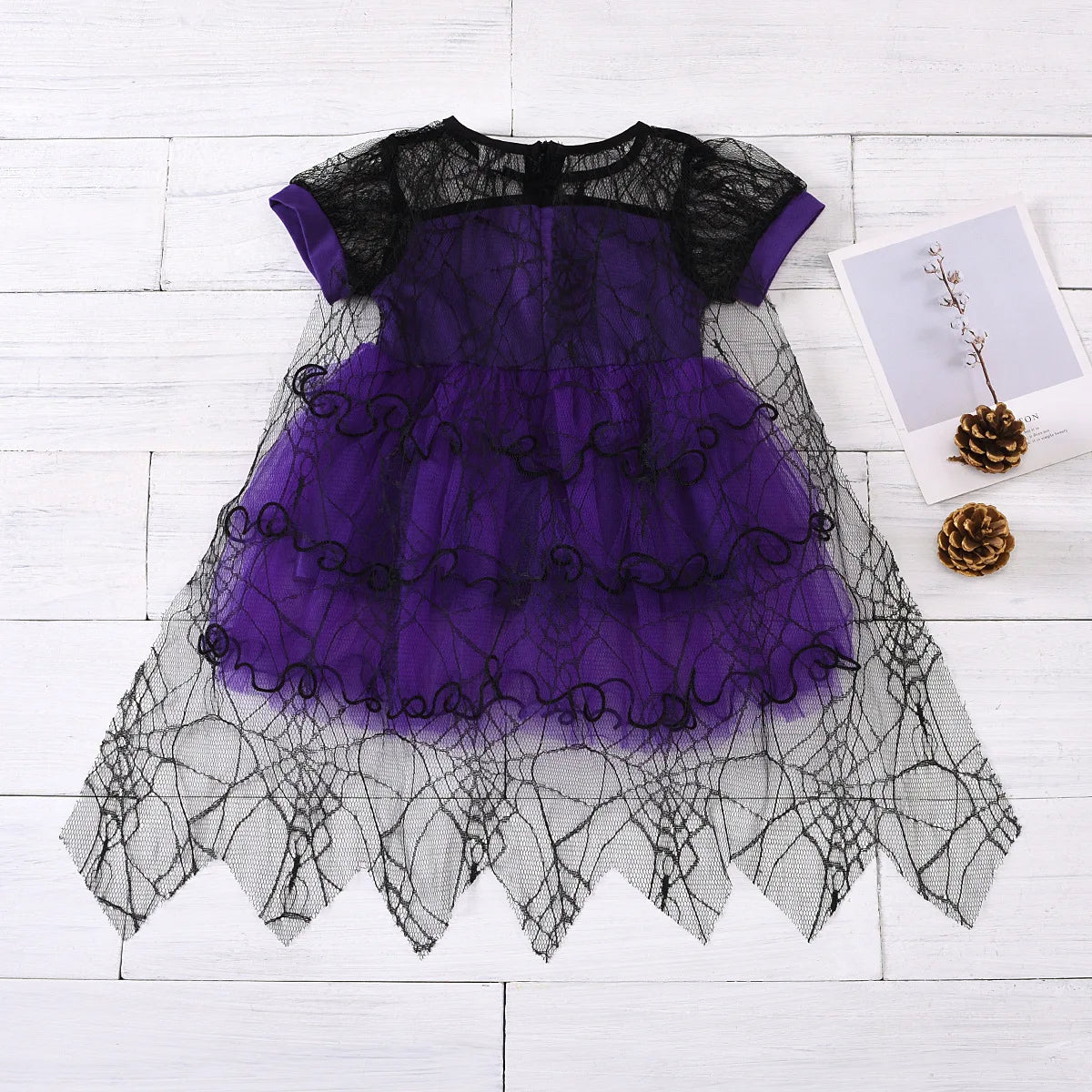 Baby Halloween Costume Girls Princess Spider Mesh Dress Children Vampire Performance Elegant Clothes Witch Dresses 1-6 Y