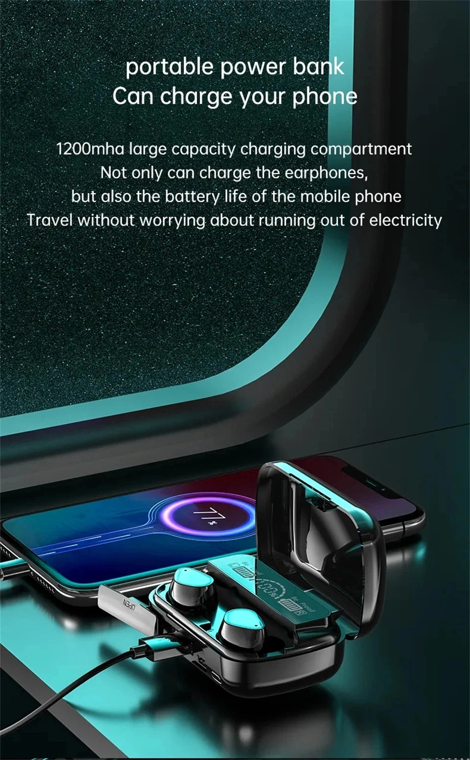 Wireless Bluetooth Headphones TWS Headsets With Mic Stereo Sport In-ear Earphone Touch Control Long Standby HD Call Earbuds Game