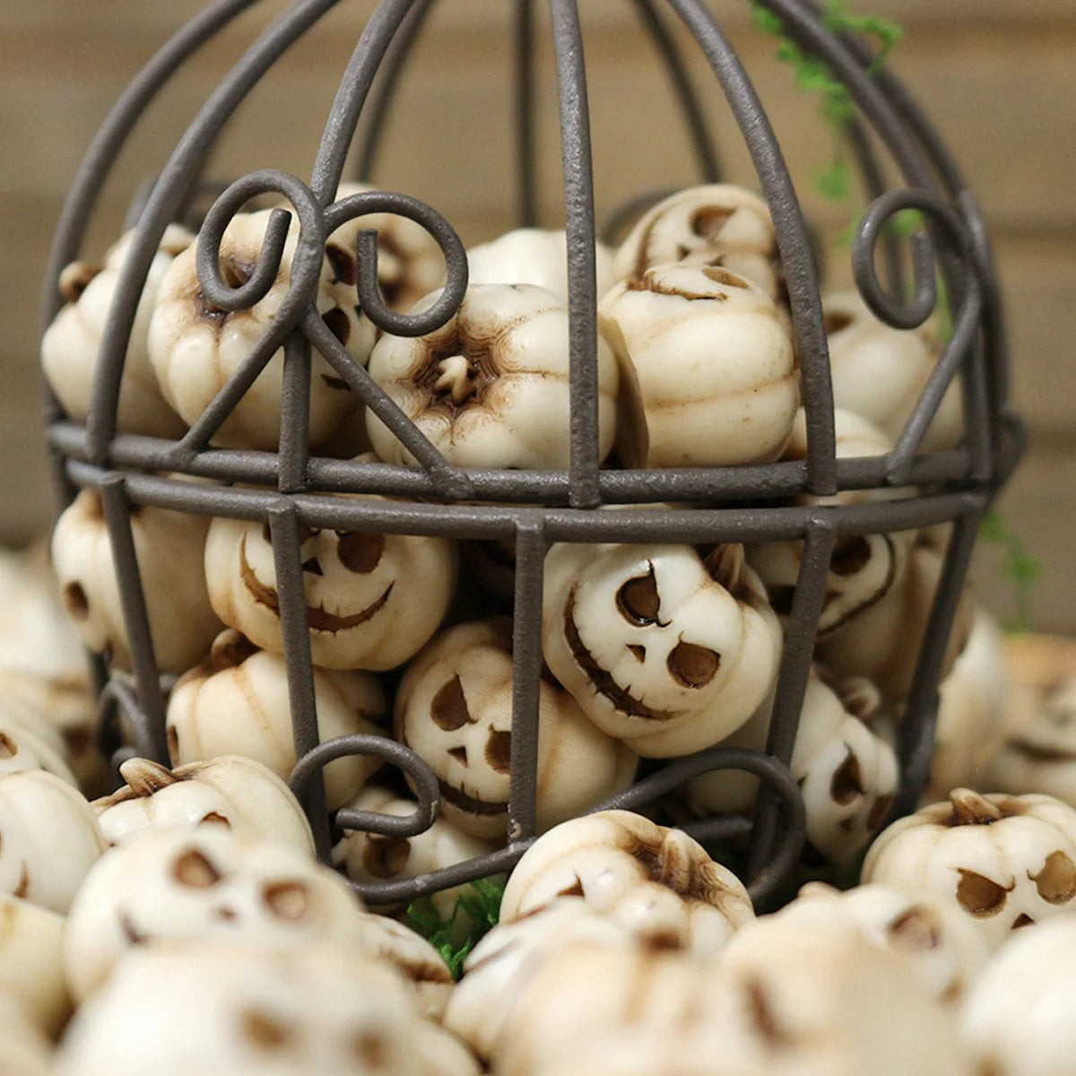 5/20 Pcs Resin Halloween Pumpkin Decorations - Reusable Creepy Mini Realistic Pumpkins Creative and Interesting Garden Ornaments