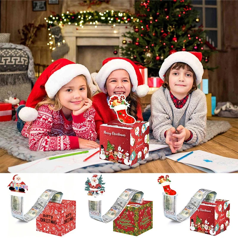 Christmas Money Gift Box Christmas Party Favors Gifts 2025 Navidad Suprise for Friends New Year Party Accessories