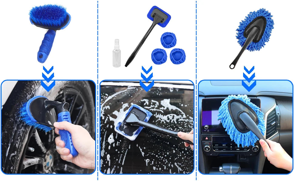 26Pcs Car Detailing Brush Set,Detailing Kit,  Detailing Brushes, Cleaning Kit, Windshield Cleaning Tool