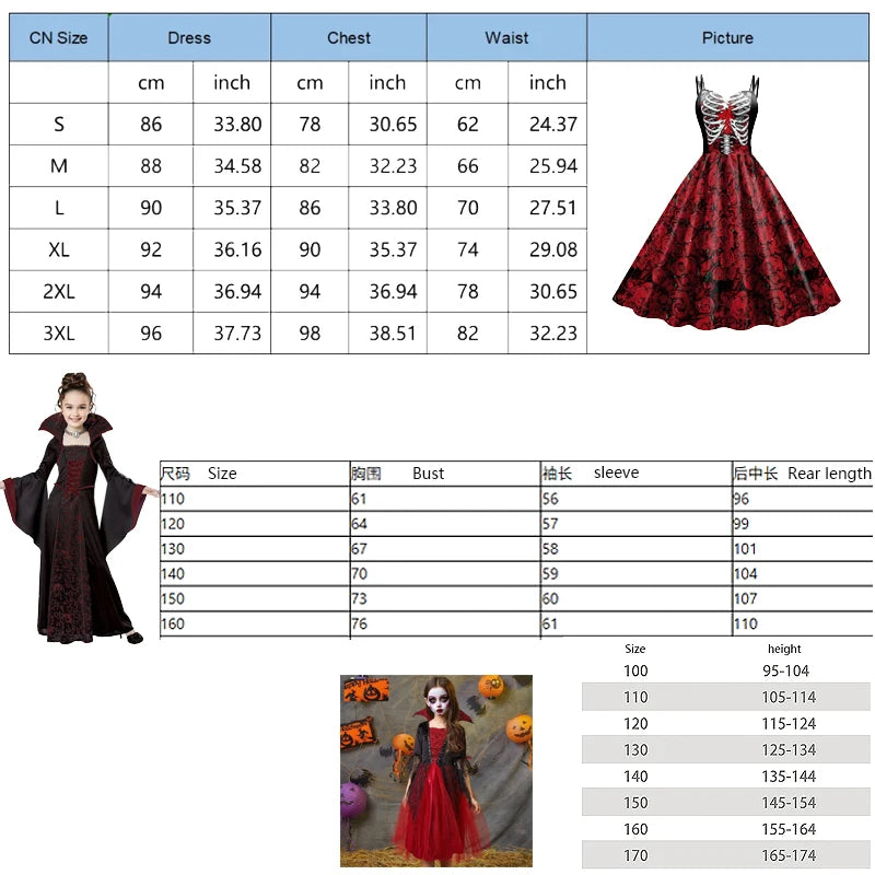 Kids Halloween Cosplay Vampire Costume Girl Black Tutu Dress Carnival Costumes for Kids Gothic Horror Clothes Halloween Gifts