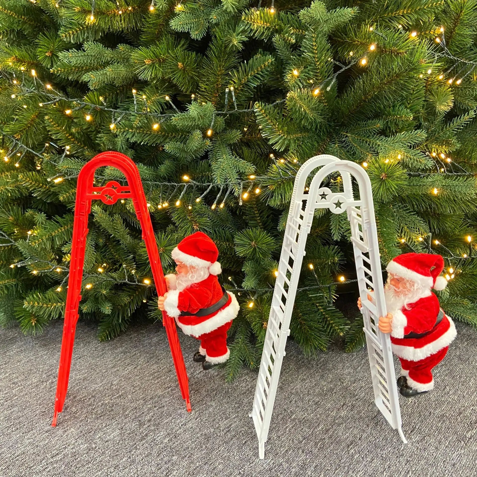 Funny Electric Santa Claus Climb Up and Down Climbing Santa With Light Music For Home Shop Xmas Wall Window Hanging Decor