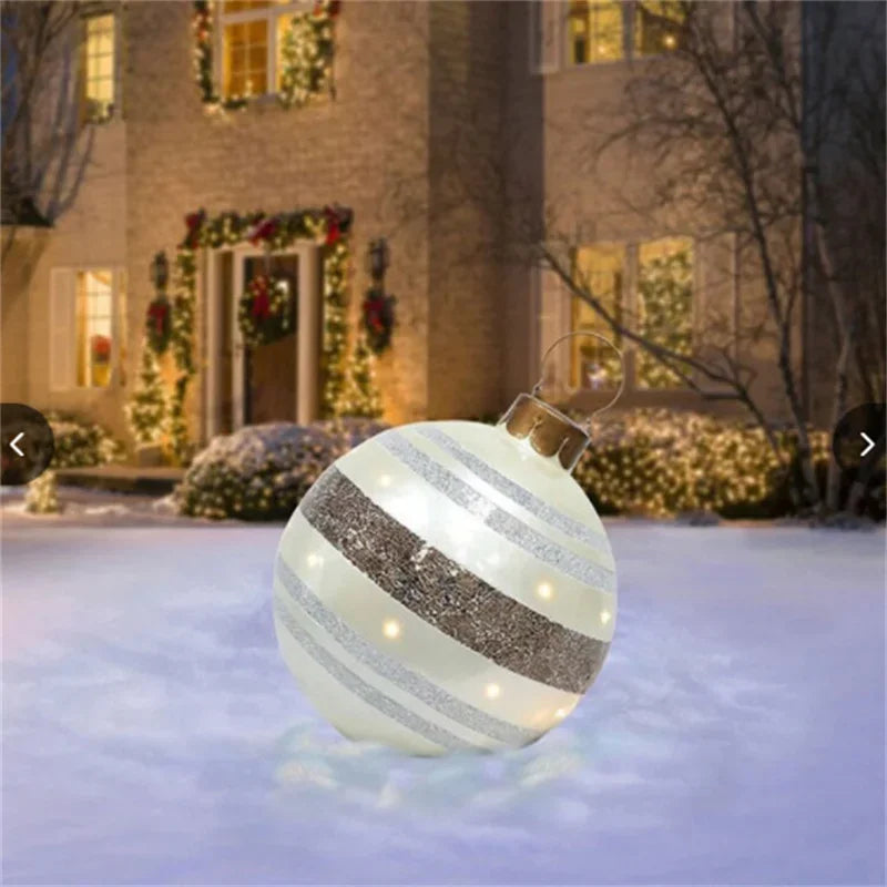 2024 Christmas 60cm Outdoor Inflatable Ball PVC Giant Big Ball Tree Ornament Outdoor Toy Ball Christmas Gift Ornament  2025